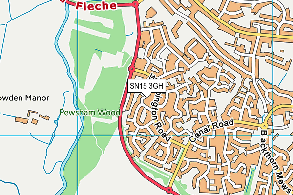 SN15 3GH map - OS VectorMap District (Ordnance Survey)