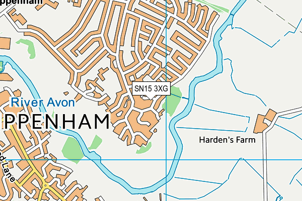 SN15 3XG map - OS VectorMap District (Ordnance Survey)