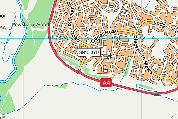 SN15 3YD map - OS VectorMap District (Ordnance Survey)