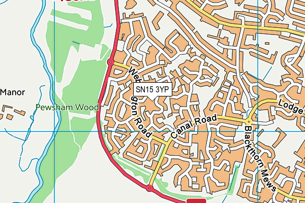 SN15 3YP map - OS VectorMap District (Ordnance Survey)