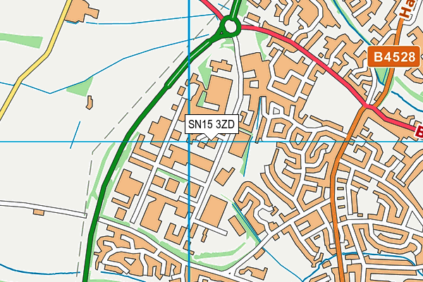 SN15 3ZD map - OS VectorMap District (Ordnance Survey)