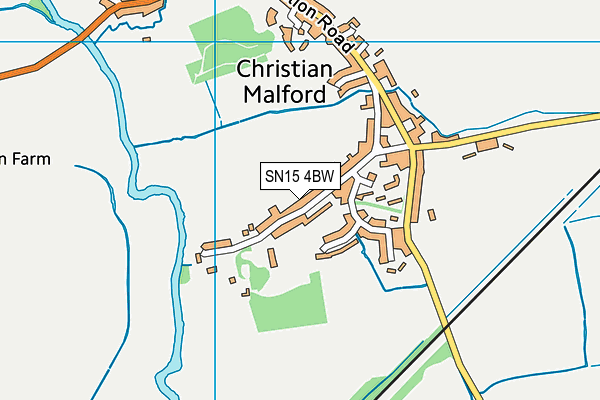 Christian Malford CofE Primary School map (SN15 4BW) - OS VectorMap District (Ordnance Survey)