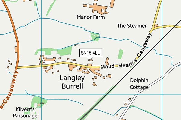 Langley Burrell Playing Pitch map (SN15 4LL) - OS VectorMap District (Ordnance Survey)