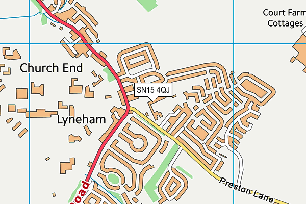 Lyneham Primary School map (SN15 4QJ) - OS VectorMap District (Ordnance Survey)