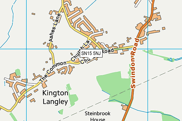 Kington Langley Playing Field map (SN15 5NJ) - OS VectorMap District (Ordnance Survey)