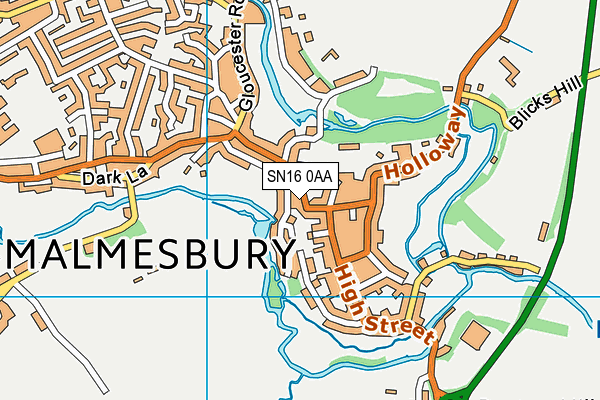 SN16 0AA map - OS VectorMap District (Ordnance Survey)