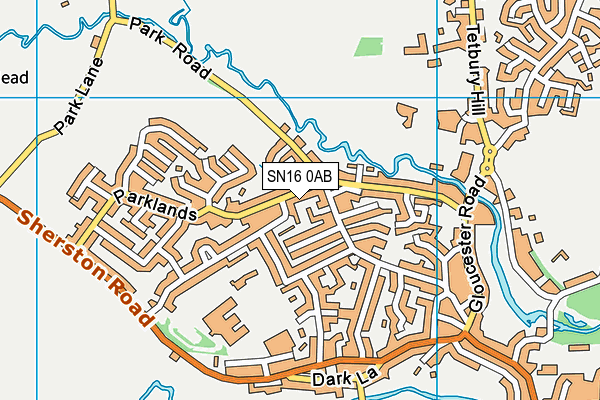 SN16 0AB map - OS VectorMap District (Ordnance Survey)