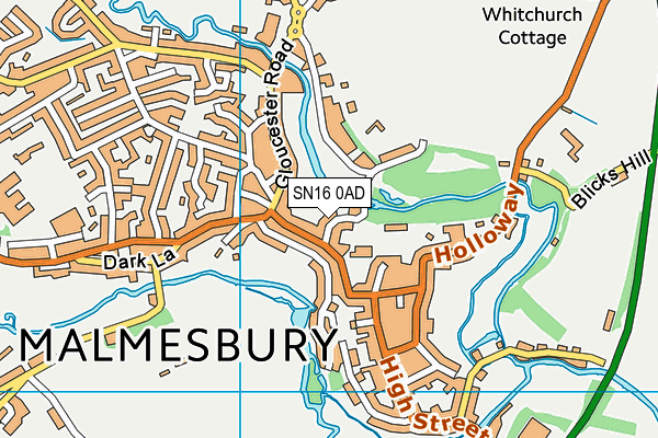 SN16 0AD map - OS VectorMap District (Ordnance Survey)