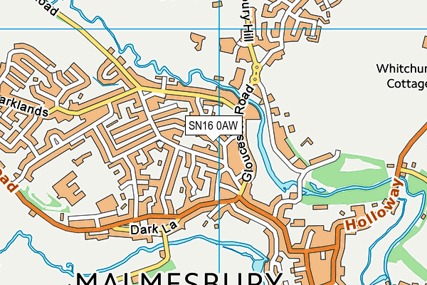 SN16 0AW map - OS VectorMap District (Ordnance Survey)
