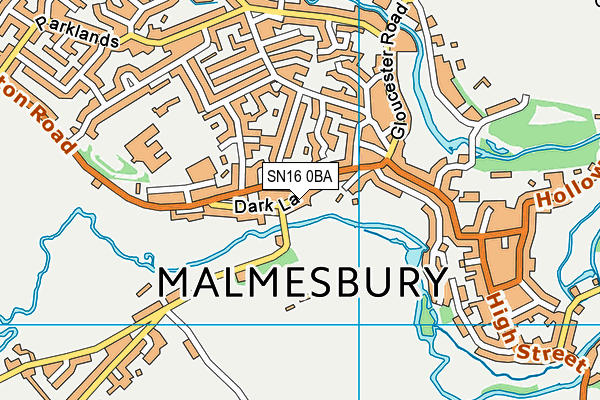 SN16 0BA map - OS VectorMap District (Ordnance Survey)