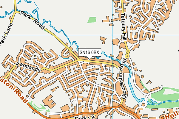 SN16 0BX map - OS VectorMap District (Ordnance Survey)