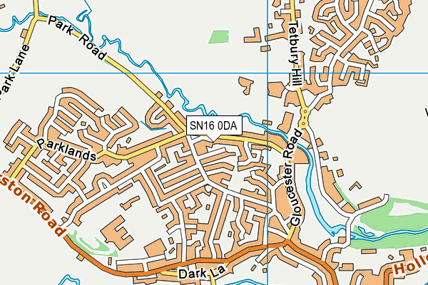 SN16 0DA map - OS VectorMap District (Ordnance Survey)