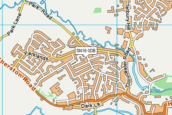 SN16 0DB map - OS VectorMap District (Ordnance Survey)