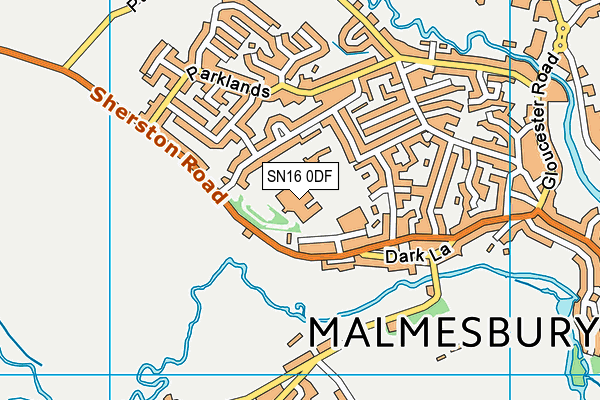 Malmesbury School map (SN16 0DF) - OS VectorMap District (Ordnance Survey)
