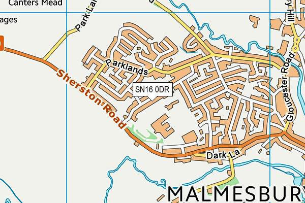 SN16 0DR map - OS VectorMap District (Ordnance Survey)