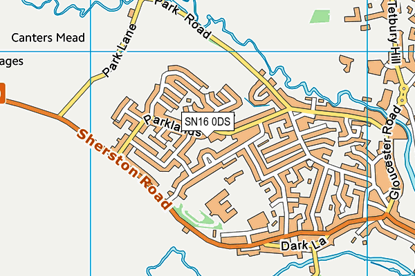 SN16 0DS map - OS VectorMap District (Ordnance Survey)