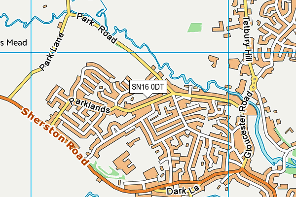 SN16 0DT map - OS VectorMap District (Ordnance Survey)