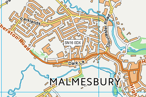 SN16 0DX map - OS VectorMap District (Ordnance Survey)