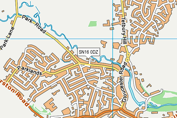 SN16 0DZ map - OS VectorMap District (Ordnance Survey)