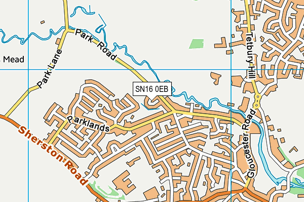 SN16 0EB map - OS VectorMap District (Ordnance Survey)