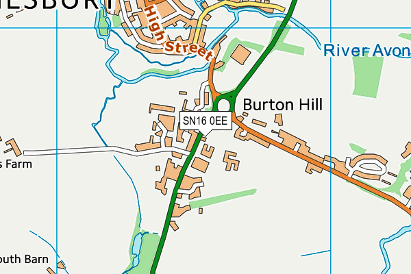 SN16 0EE map - OS VectorMap District (Ordnance Survey)