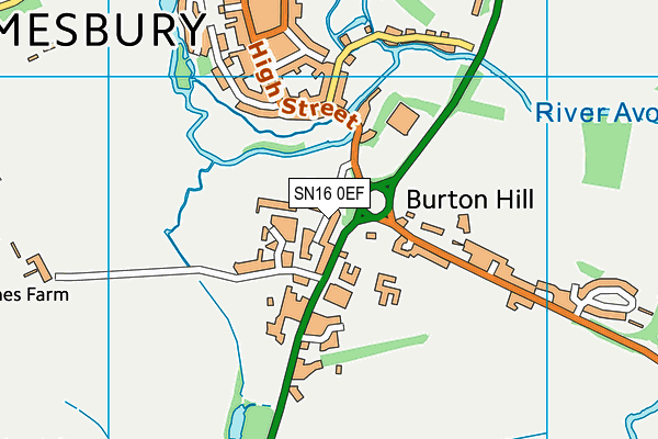 SN16 0EF map - OS VectorMap District (Ordnance Survey)