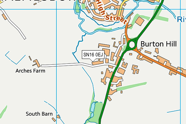 SN16 0EJ map - OS VectorMap District (Ordnance Survey)