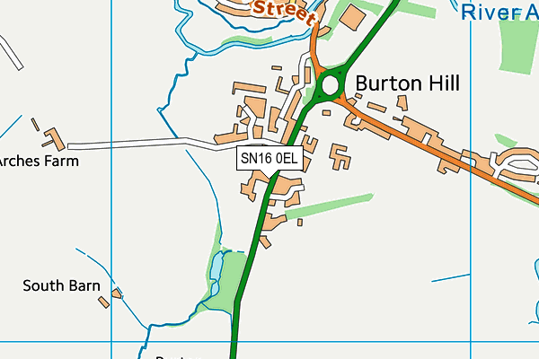 SN16 0EL map - OS VectorMap District (Ordnance Survey)