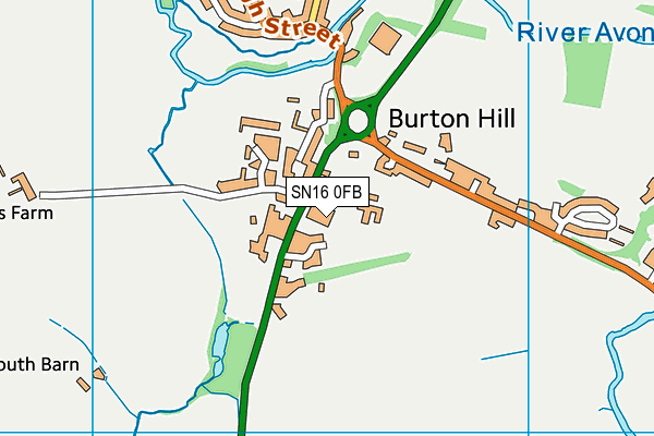 SN16 0FB map - OS VectorMap District (Ordnance Survey)