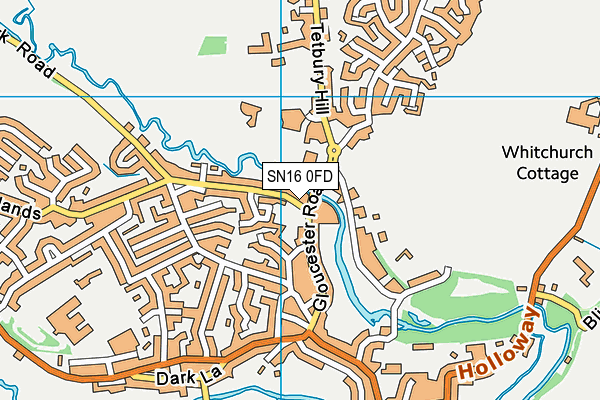 SN16 0FD map - OS VectorMap District (Ordnance Survey)
