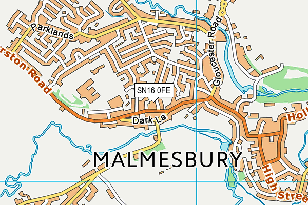 SN16 0FE map - OS VectorMap District (Ordnance Survey)