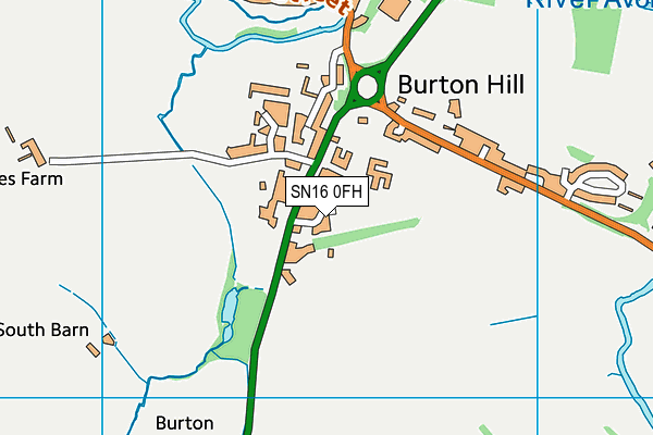 SN16 0FH map - OS VectorMap District (Ordnance Survey)