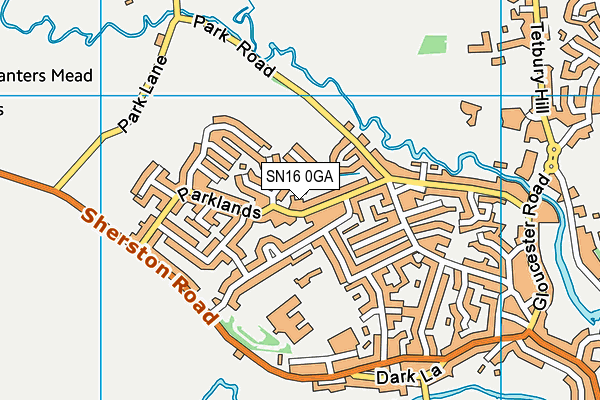 SN16 0GA map - OS VectorMap District (Ordnance Survey)