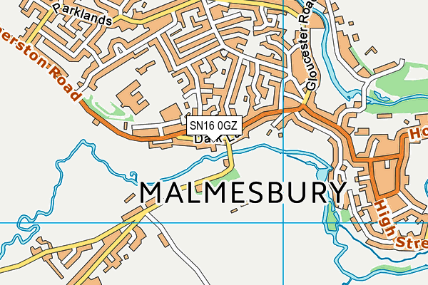 SN16 0GZ map - OS VectorMap District (Ordnance Survey)