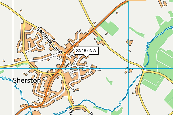 SN16 0NW map - OS VectorMap District (Ordnance Survey)