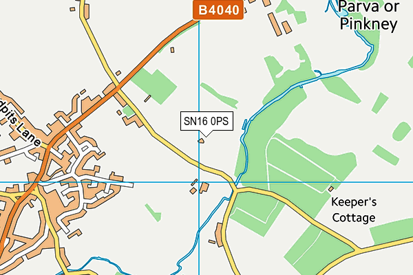 SN16 0PS map - OS VectorMap District (Ordnance Survey)