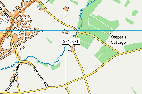 SN16 0PT map - OS VectorMap District (Ordnance Survey)