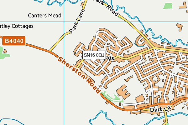 SN16 0QJ map - OS VectorMap District (Ordnance Survey)