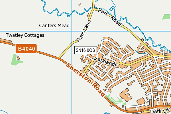 SN16 0QS map - OS VectorMap District (Ordnance Survey)