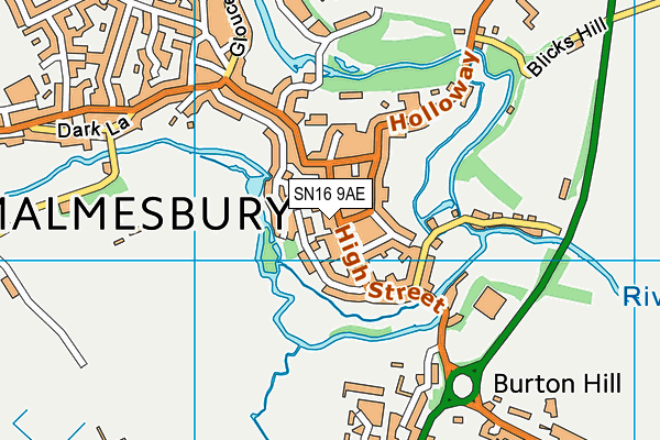 SN16 9AE map - OS VectorMap District (Ordnance Survey)