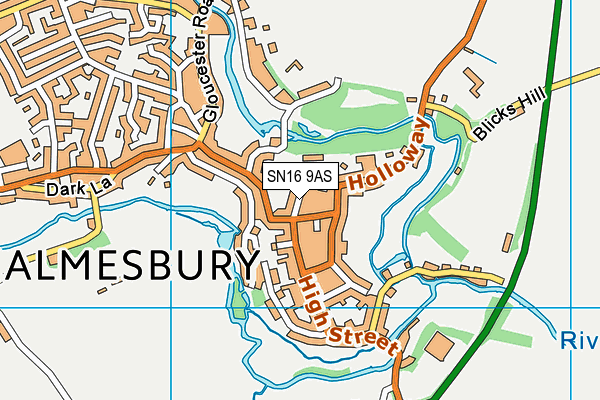 SN16 9AS map - OS VectorMap District (Ordnance Survey)