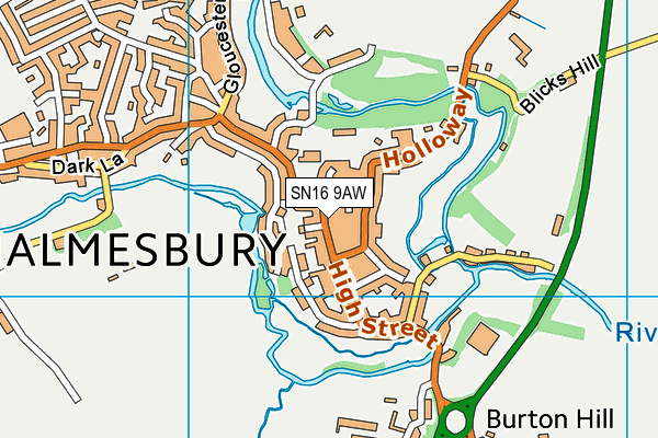 SN16 9AW map - OS VectorMap District (Ordnance Survey)