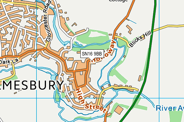 St Joseph's Catholic Primary School, Malmesbury map (SN16 9BB) - OS VectorMap District (Ordnance Survey)