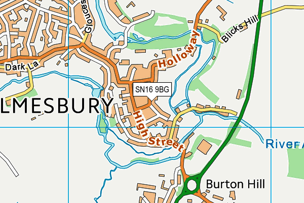 SN16 9BG map - OS VectorMap District (Ordnance Survey)