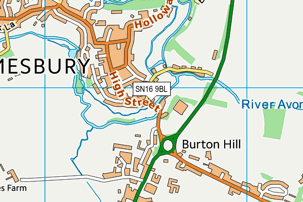 SN16 9BL map - OS VectorMap District (Ordnance Survey)