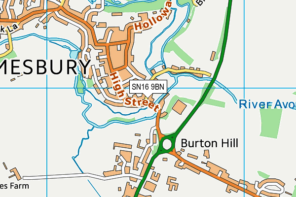 SN16 9BN map - OS VectorMap District (Ordnance Survey)