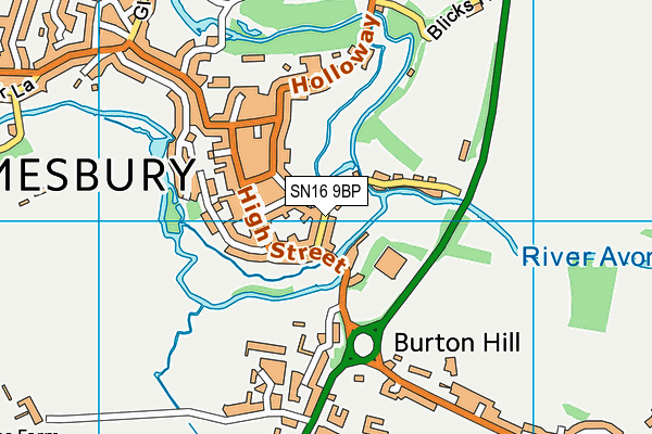 SN16 9BP map - OS VectorMap District (Ordnance Survey)