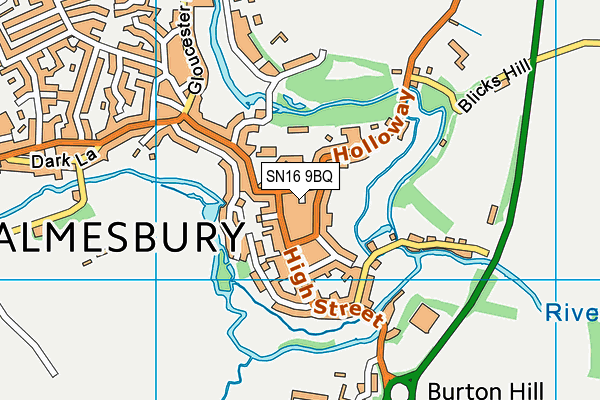 SN16 9BQ map - OS VectorMap District (Ordnance Survey)