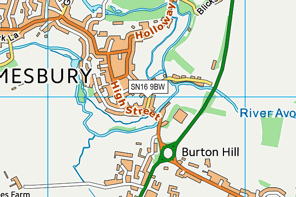 SN16 9BW map - OS VectorMap District (Ordnance Survey)