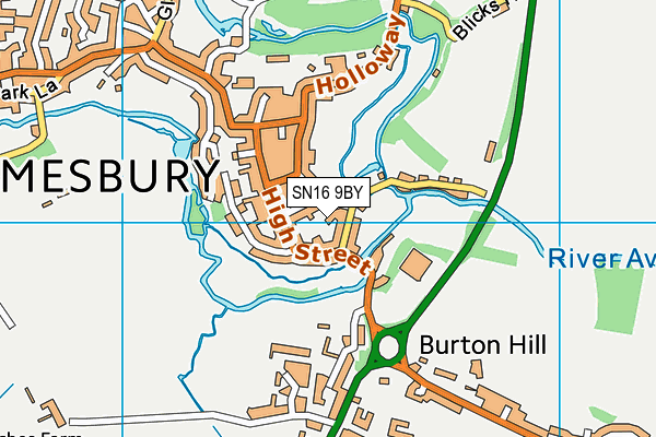 SN16 9BY map - OS VectorMap District (Ordnance Survey)